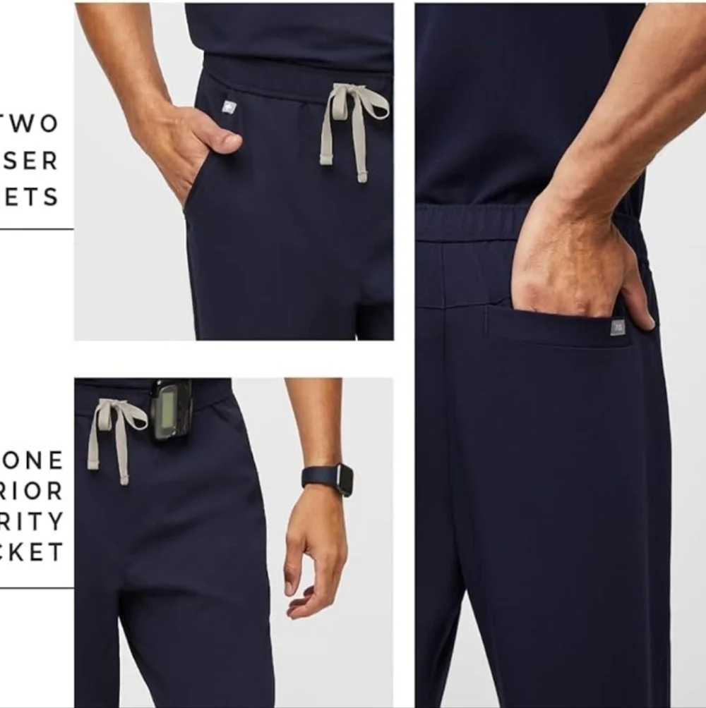 Figs medical professional scrub jogger pants Tansen men's navy blue size XL.